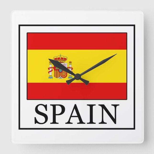 Spain Square Wall Clock (Front)