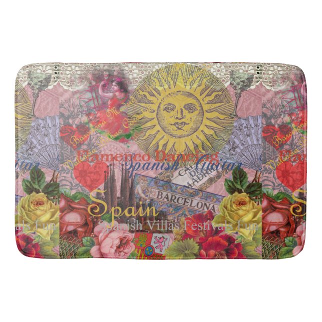 Spain Sunshine Spanish Travel Art Bath Mat (Front)