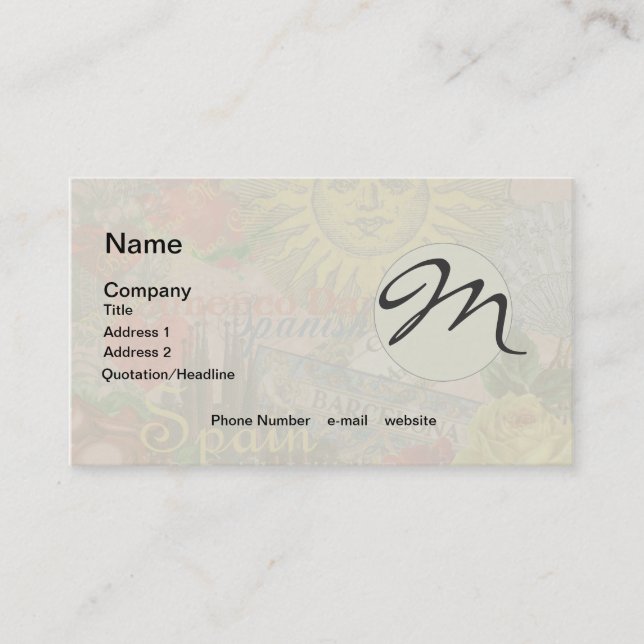 Spain Sunshine Spanish Travel Art Business Card (Front)