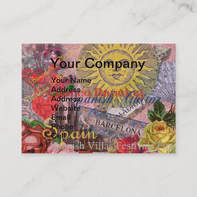 Spain Sunshine Spanish Travel Art Business Card (Front)