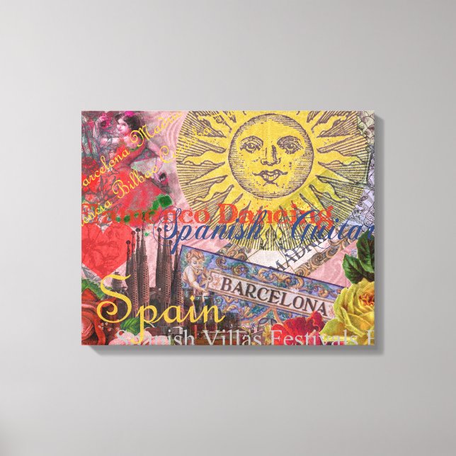 Spain Sunshine Spanish Travel Art Canvas Print (Front)