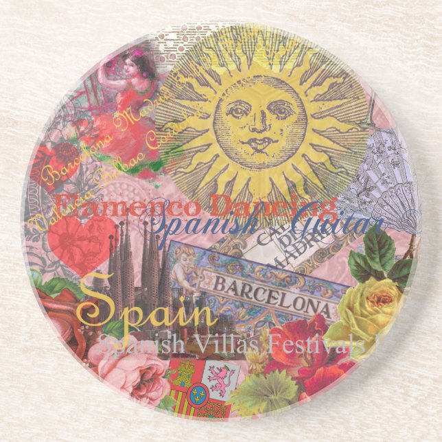 Spain Sunshine Spanish Travel Art Coaster (Front)