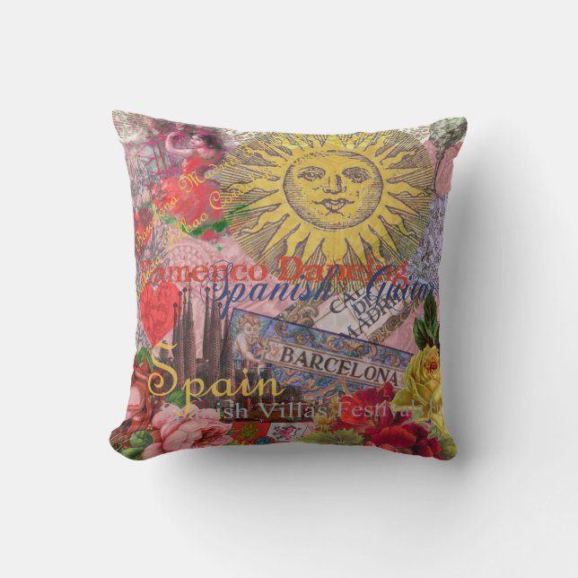 Spain Sunshine Spanish Travel Art Cushion (Front)