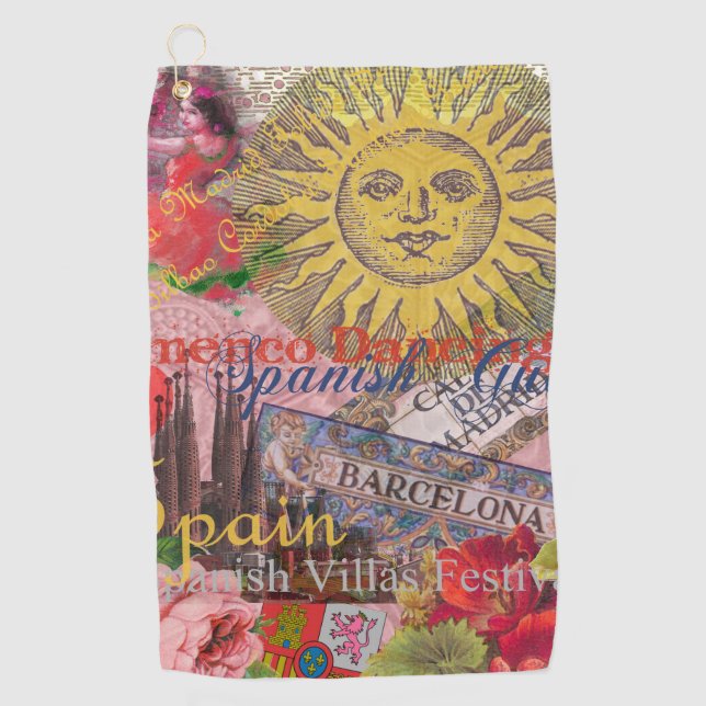 Spain Sunshine Spanish Travel Art Golf Towel (Front)
