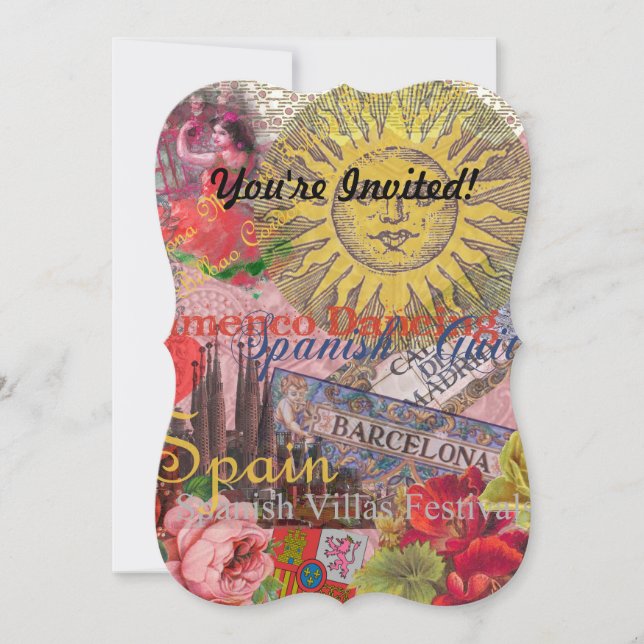 Spain Sunshine Spanish Travel Art Invitation (Front)