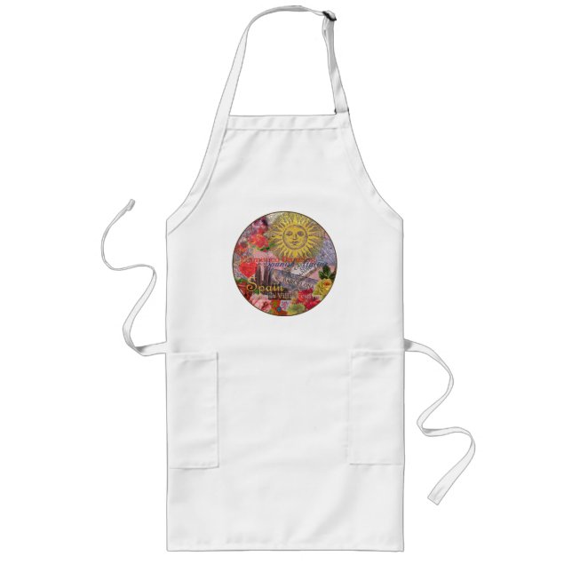 Spain Sunshine Spanish Travel Art Long Apron (Front)