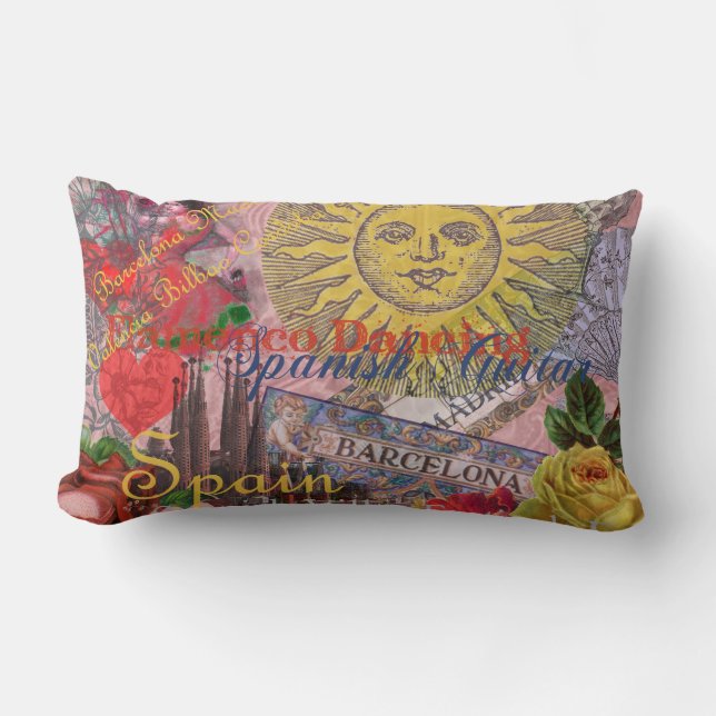 Spain Sunshine Spanish Travel Art Lumbar Cushion (Front)