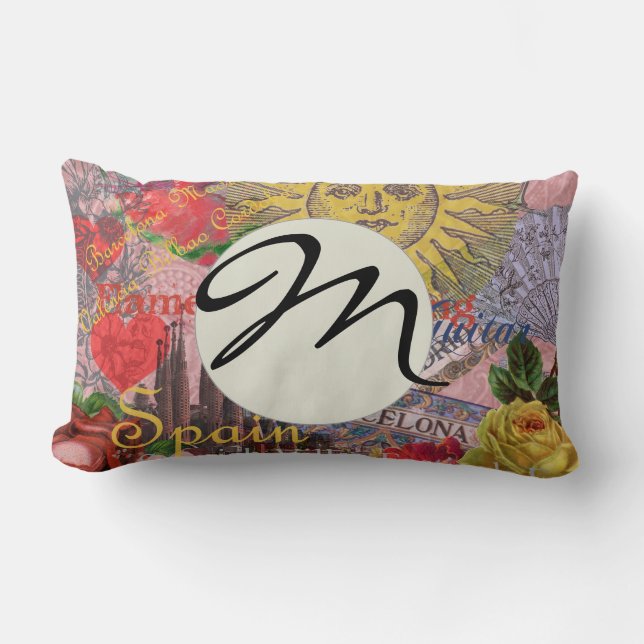 Spain Sunshine Spanish Travel Art Lumbar Cushion (Front)
