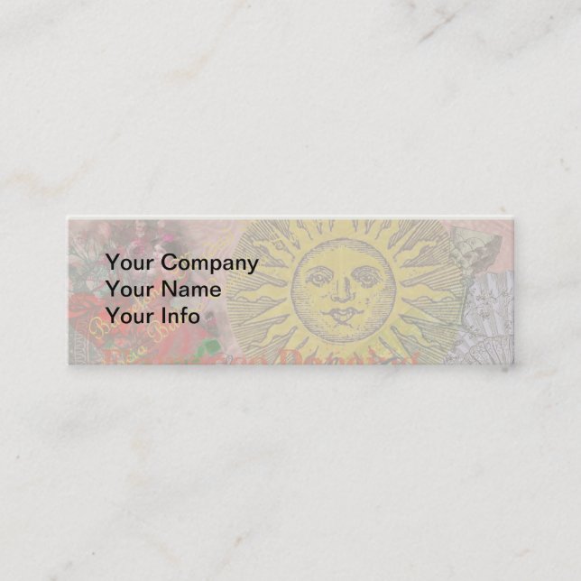 Spain Sunshine Spanish Travel Art Mini Business Card (Front)