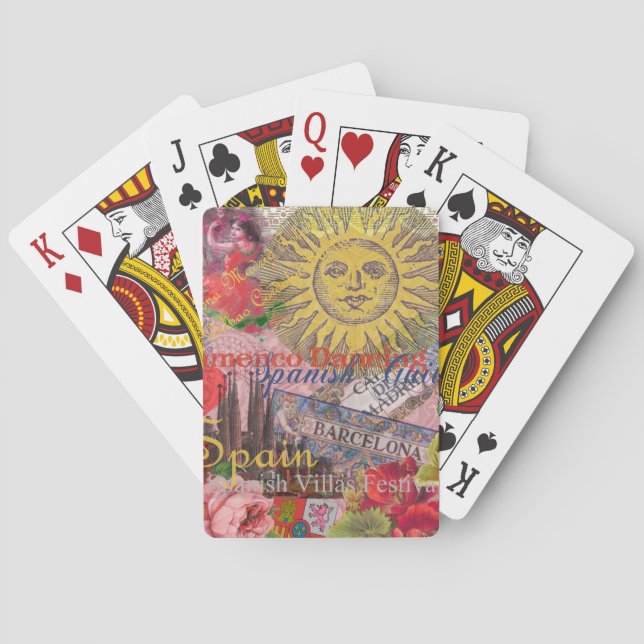 Spain Sunshine Spanish Travel Art Playing Cards (Back)