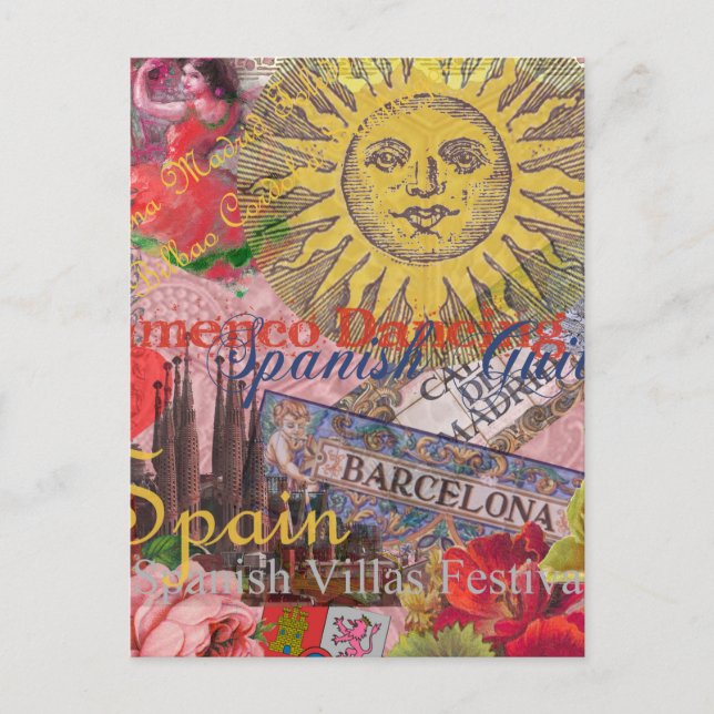 Spain Sunshine Spanish Travel Art Postcard (Front)