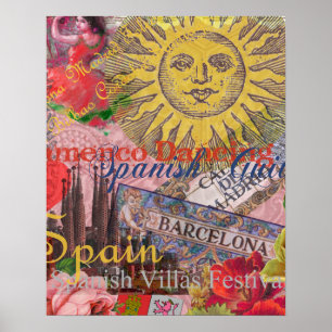 Spain Sunshine Spanish Travel Art Poster