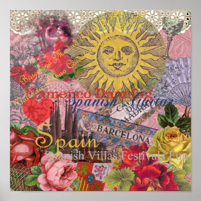 Spain Sunshine Spanish Travel Art Poster (Front)