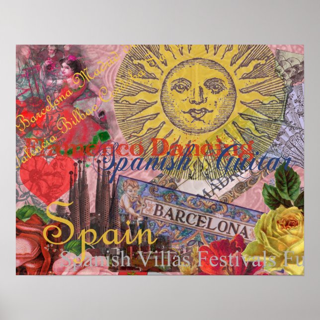 Spain Sunshine Spanish Travel Art Poster (Front)