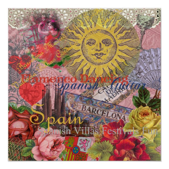 Spain Sunshine Spanish Travel Art Poster (Front)