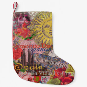 Spain Sunshine Spanish Travel Art Small Christmas Stocking