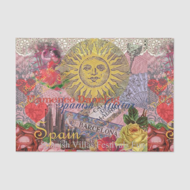 Spain Sunshine Spanish Travel Art Tissue Paper (Front)
