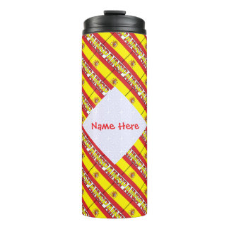 Spain Tiled Flag Personalised Thermal Tumbler