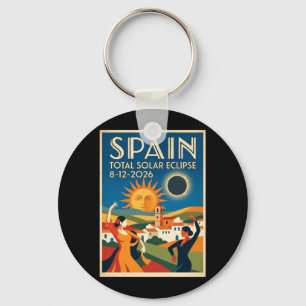 Spain Total Solar Eclipse 2026 August 12 Funny Key Ring