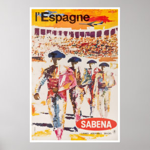 Spain Travel Poster Bull Fighter Art Matador