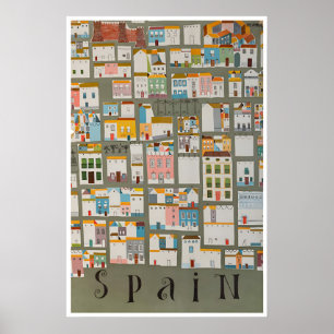 Spain Travel Poster Spanish Street Art Houses