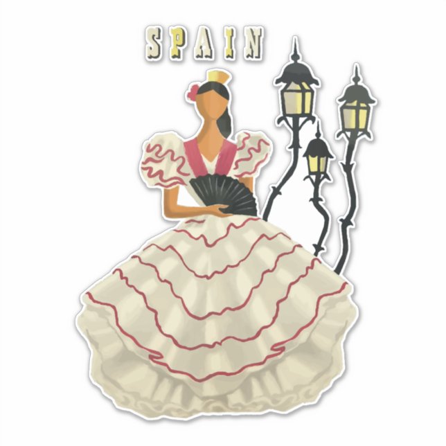 Spain Travel Spanish Flamenco Dancer woman Art   (Front)