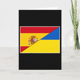 Spain Ukraine Flag Spanish Ukrainian Support Citiz Card
