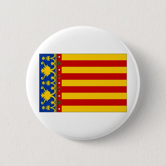 Spain Valencia Flag 6 Cm Round Badge (Front)