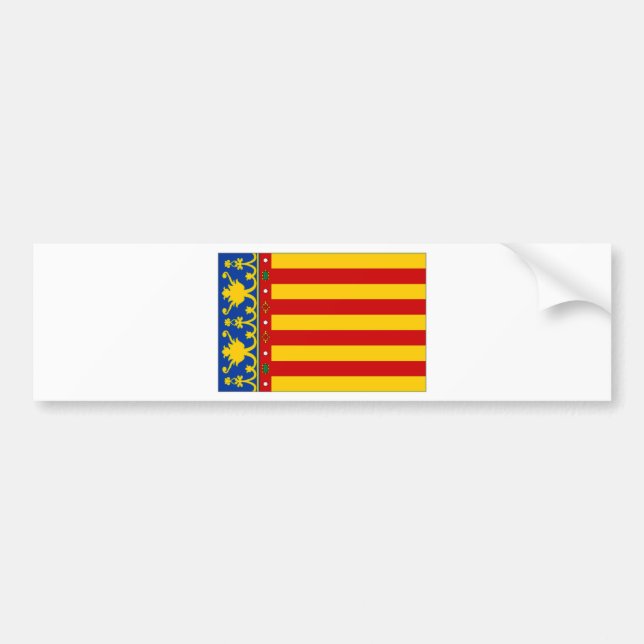 Spain Valencia Flag Bumper Sticker (Front)