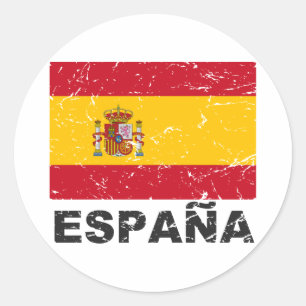 Spain Vintage Flag Classic Round Sticker