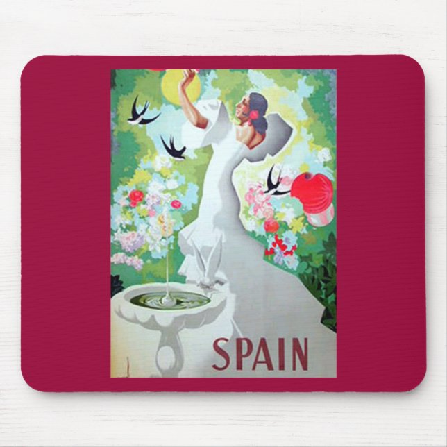 Spain Vintage Image Mouse Mat (Front)