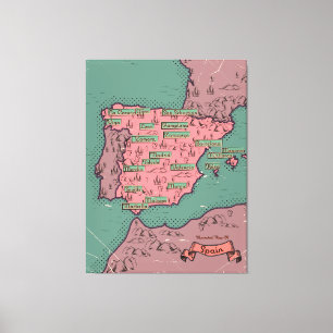 Spain Vintage old map Canvas Print