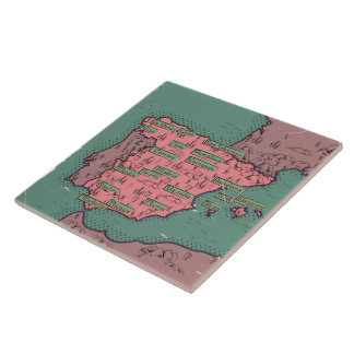 Spain Vintage old map Tile