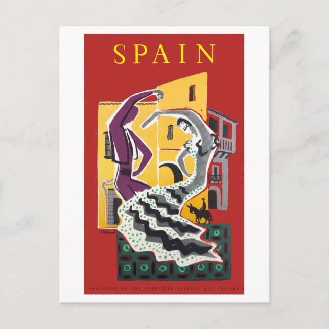 Spain Vintage Poster Restored Postcard (Front)