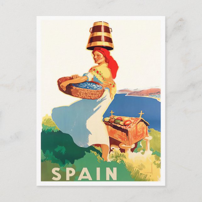 Spain vintage travel postcard (Front)