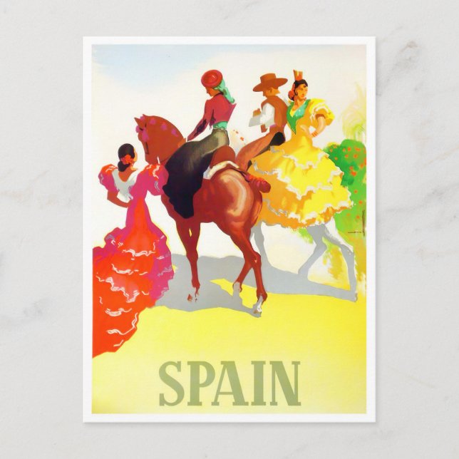 Spain vintage travel postcard (Front)