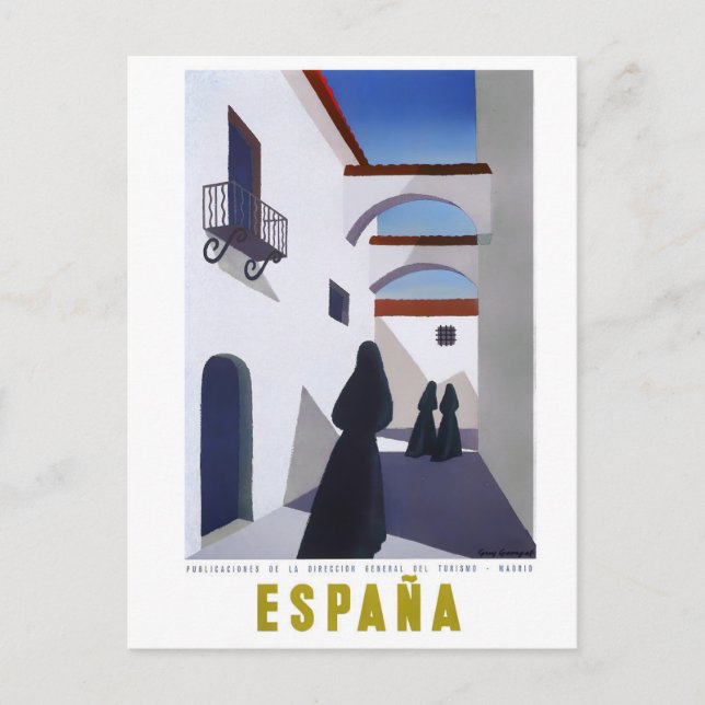 Spain vintage travel postcard (Front)