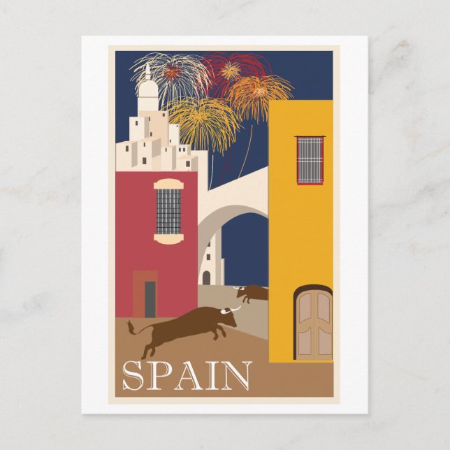 Spain Vintage Travel Poster Postcard (Front)