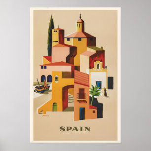 Spain Vintage Travel Poster Print  Mediterranean