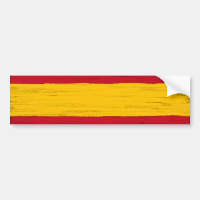 Spain wax pencil sketched flag bumper sticker (Front)