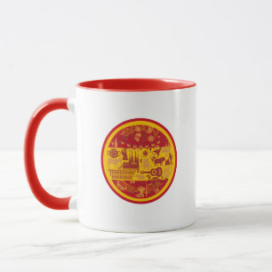 Spain with traditional culture and country colours mug