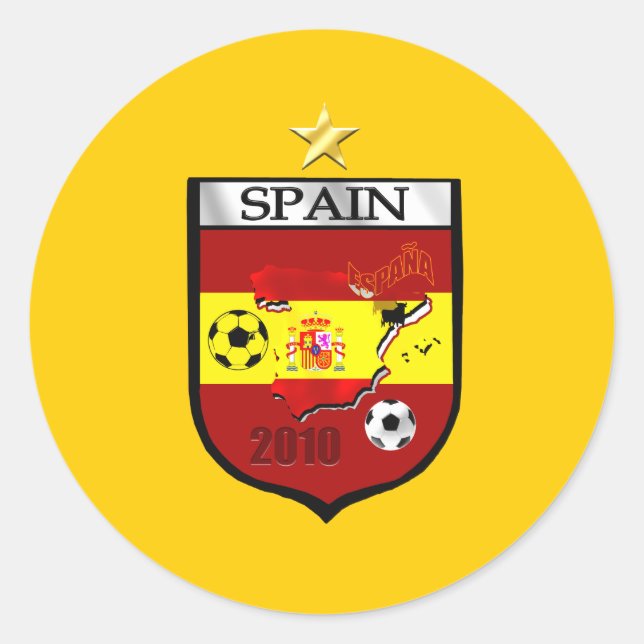 Spain World Champions 1 star badge emblem Classic Round Sticker (Front)