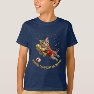 Spain World Champions Golden Goalie Kitten T-Shirt