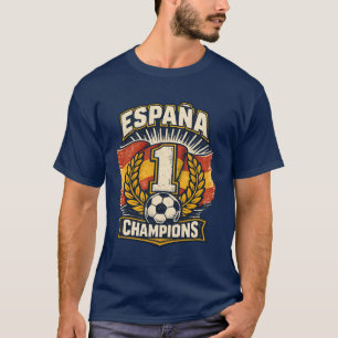 Spain World Cup Champions Vintage Football Badge R T-Shirt