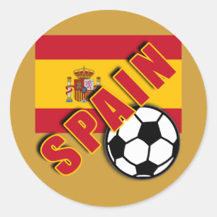 SPAIN World Soccer Fan Tshirts Classic Round Sticker