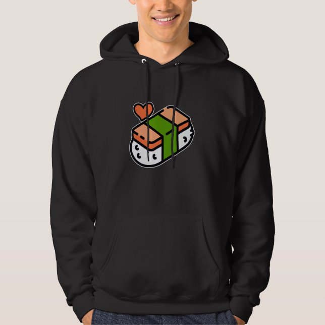 Spam Musubi Food Instruction Diagram Japanese Hawa Hoodie (Front)