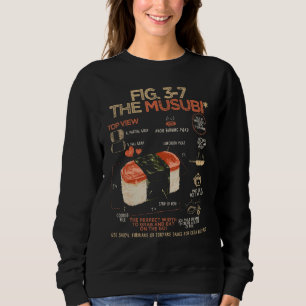 Spam Musubi Food Instruction Diagram Japanese Hawa Sweatshirt