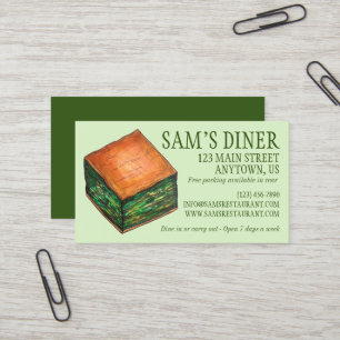 Spanakopita Greek Food Cuisine Restaurant Diner Business Card