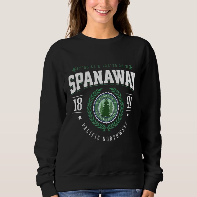 Spanaway Washington Pine Tree WA Souvenir Retro Sweatshirt (Front)