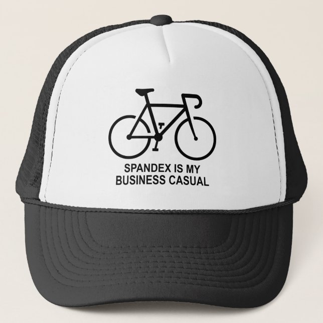 Spandex Is My Business Casual Cycling Trucker Hat (Front)